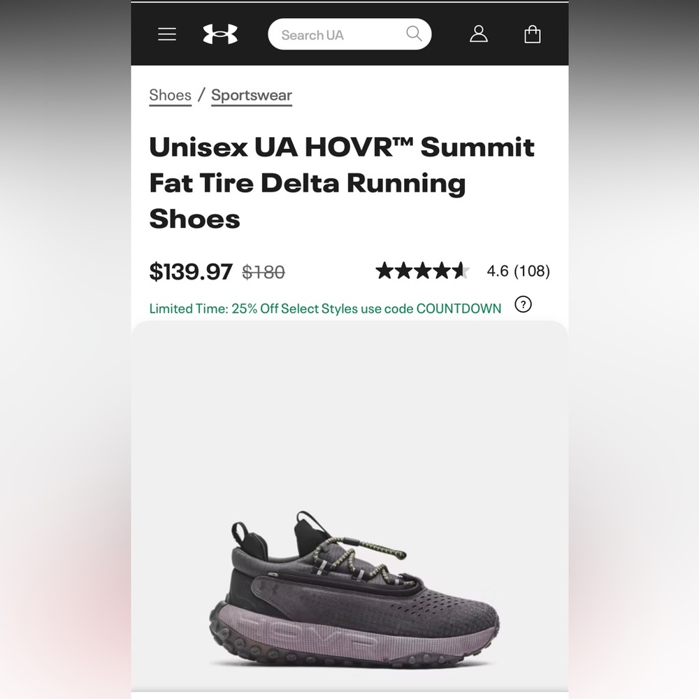 Under Armour Unisex UA HOVR™ Summit Fat Tire Delta Running Shoes